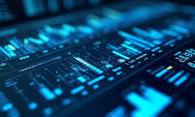 Modern financial data visualization on digital screens